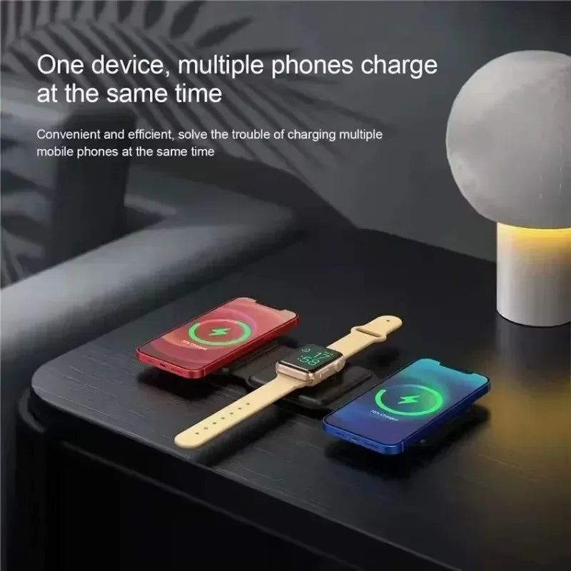 3 in 1 Phone Charge Dock for iPhone, Desktop Wireless Charger, Apple Watch, AirPods Pro Fast Charging