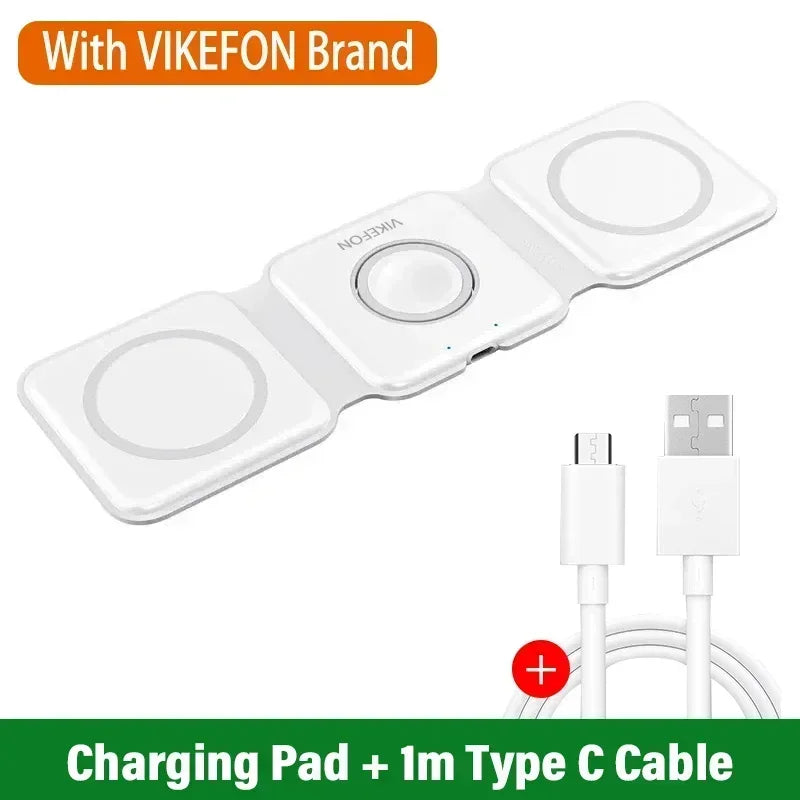 3 in 1 Phone Charge Dock for iPhone, Desktop Wireless Charger, Apple Watch, AirPods Pro Fast Charging