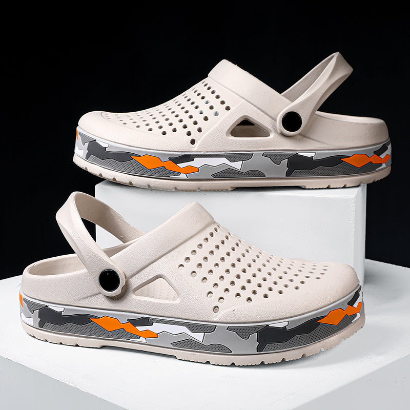 Lightweight Clogs Men Sandals, Outdoor Casual Shoes, Soft Sole Garden & Beach Slides for Summer Comfort