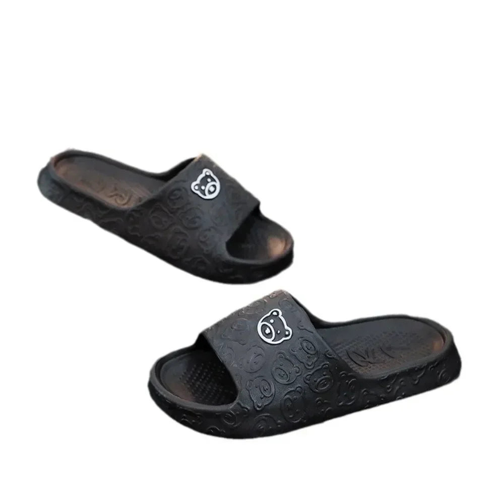 EVA Womens Slippers Cute Bear Decoration Lightweight NonSlip Flat Slippers For Bathroom  Home Use U 9