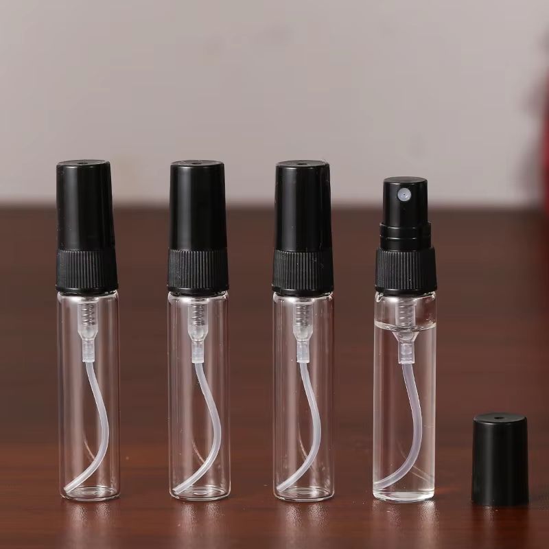 Black Refillable Glass Perfume Bottles  2ml To 10ml Portable Empty Cosmetic Sample Vials 50100PCS S 4