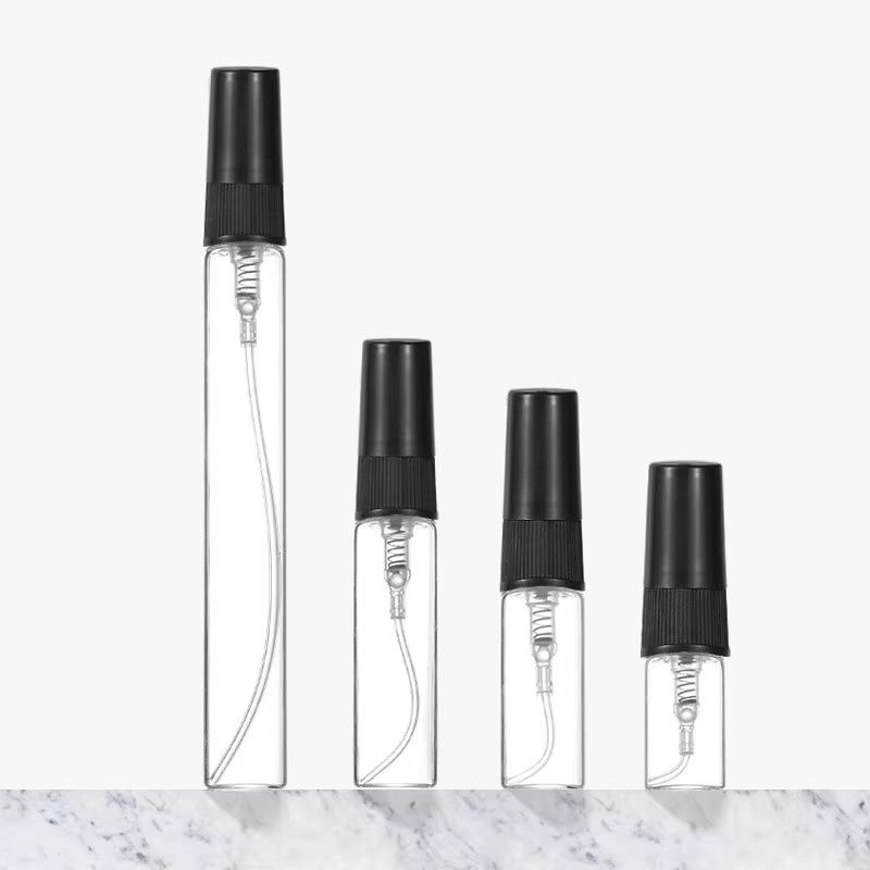 Black Refillable Glass Perfume Bottles  2ml To 10ml Portable Empty Cosmetic Sample Vials 50100PCS S 7