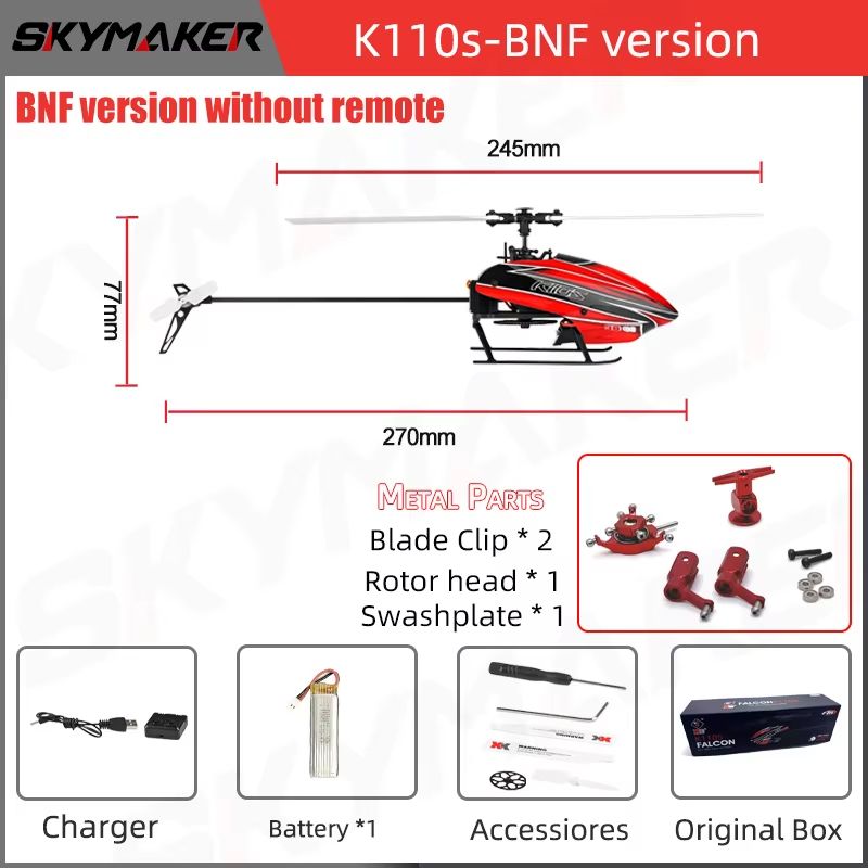 Wltoys XK K110S 6CH Brushless RC Helicopter  Precision Control 3D6G Flight Trainer For Beginners An 9