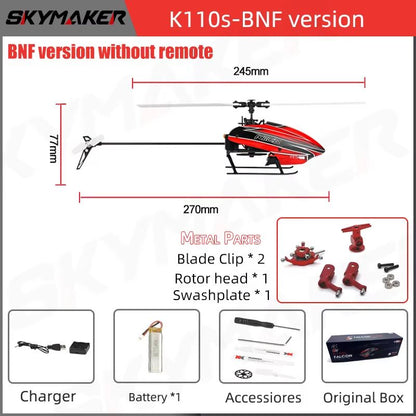 Wltoys XK K110S 6CH Brushless RC Helicopter  Precision Control 3D6G Flight Trainer For Beginners An 9