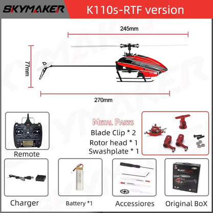 Wltoys XK K110S 6CH Brushless RC Helicopter  Precision Control 3D6G Flight Trainer For Beginners An 10