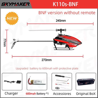 Wltoys XK K110S 6CH Brushless RC Helicopter  Precision Control 3D6G Flight Trainer For Beginners An 6
