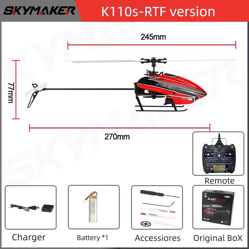 Wltoys XK K110S 6CH Brushless RC Helicopter  Precision Control 3D6G Flight Trainer For Beginners An 8