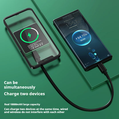 Wireless Magnetic PowerBank, Ultra Thin Magsafe Power Bank 10000mAh, External Battery for iPhone Samsung
