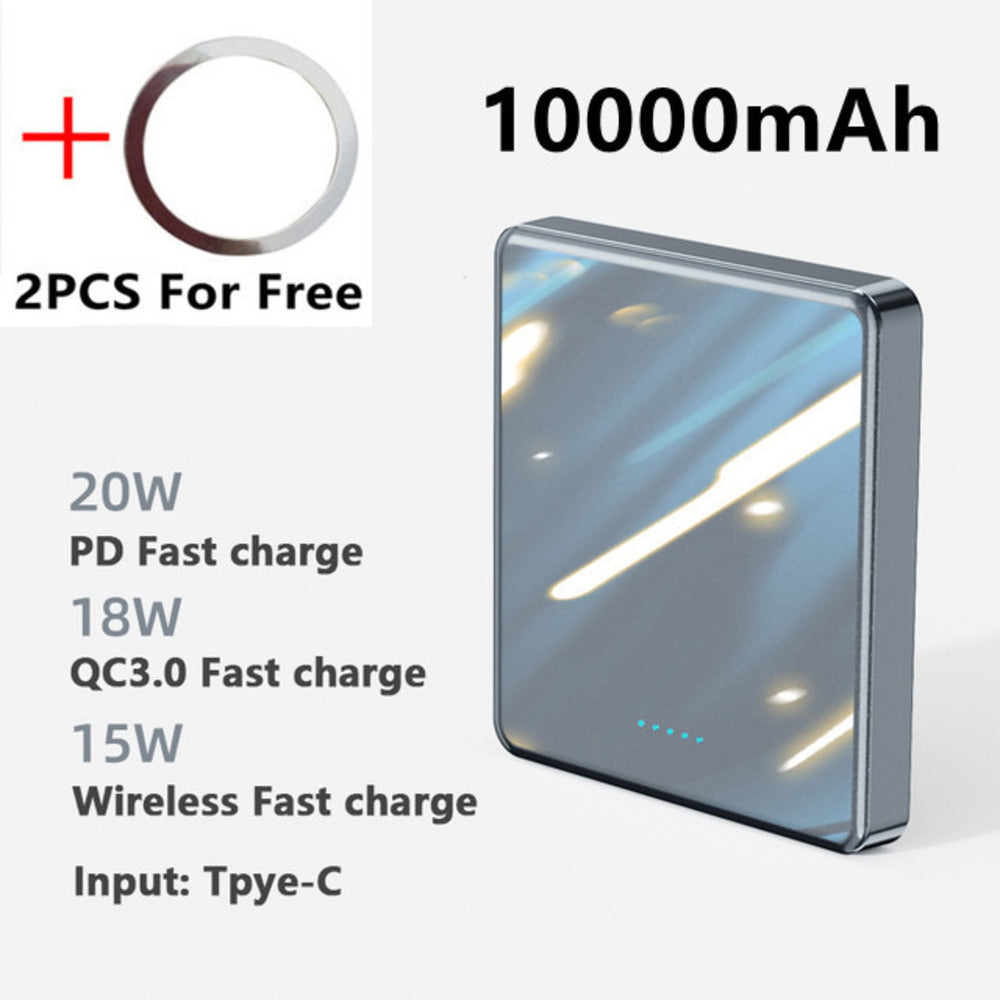 Wireless Magnetic PowerBank, Ultra Thin Magsafe Power Bank 10000mAh, External Battery for iPhone Samsung