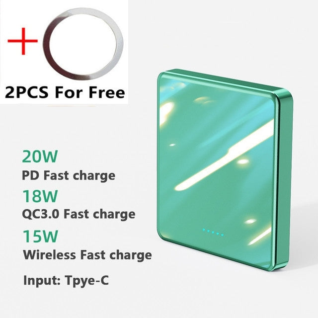 Wireless Magnetic PowerBank, Ultra Thin Magsafe Power Bank 10000mAh, External Battery for iPhone Samsung