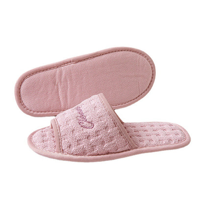 Designer Cotton Casual Home Slippers for Women, Soft Light Open Toe Slides, Elegant Summer Ladies Flats, One Size