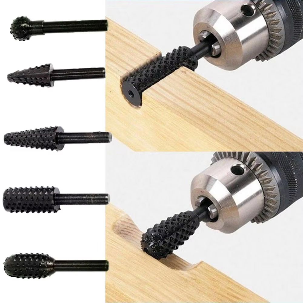 1/4" 5-Piece Woodworking Drill Bit Set – Precision Cutting Tools for Wood Carving, Carpentry & DIY Projects