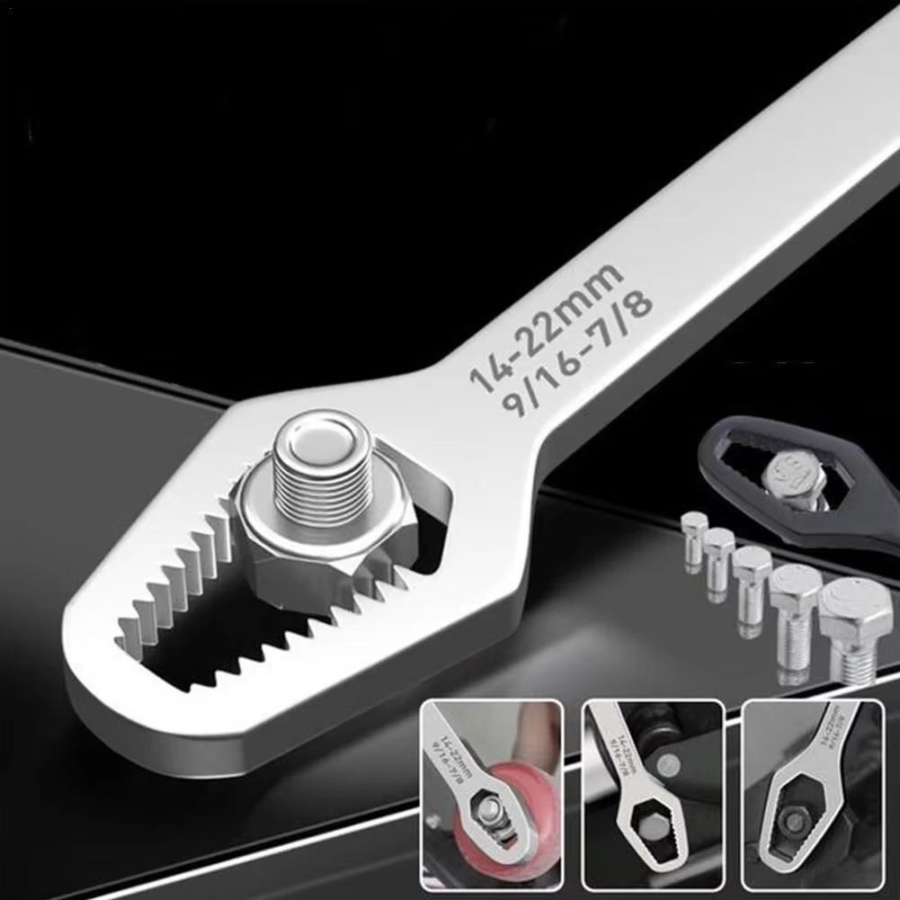 8–22mm Universal Self-Tightening Torx Wrench – Double-Head Adjustable Spanner Hand Tool for Workshop, Factory & Home Use