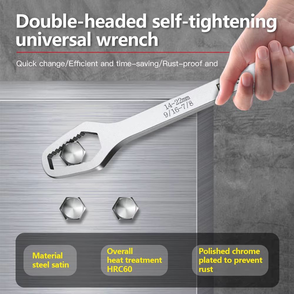 822mm Universal SelfTightening Torx Wrench  DoubleHead Adjustable Spanner Hand Tool For Workshop Fa 2