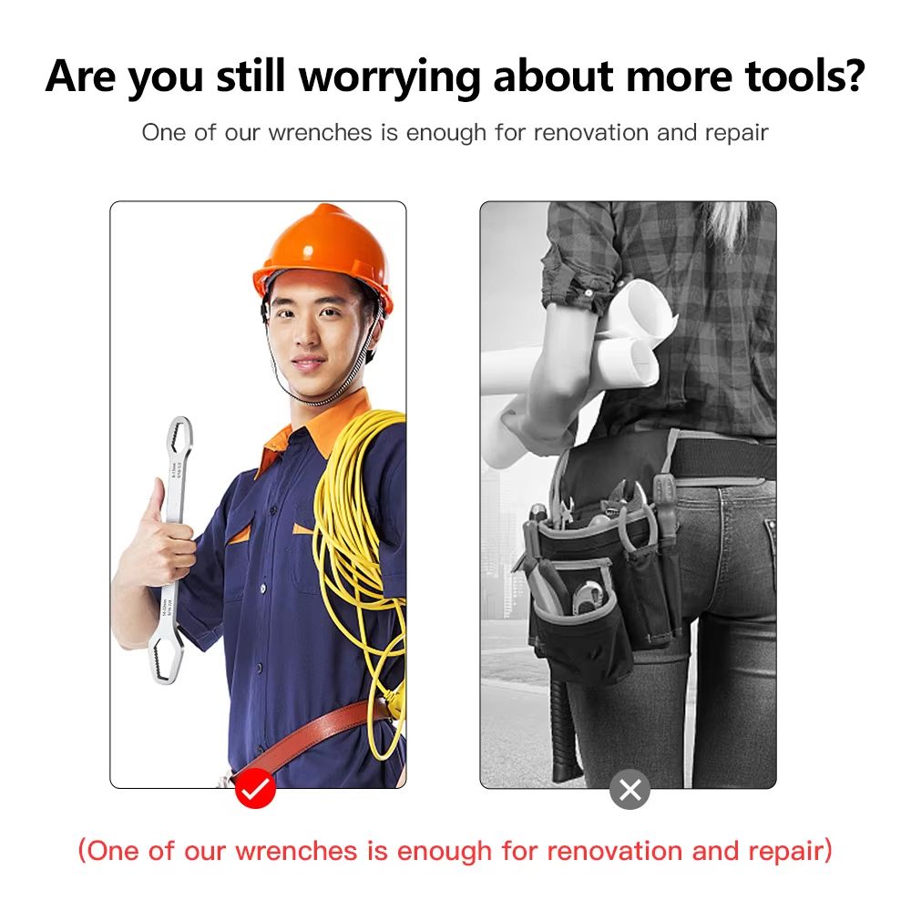 822mm Universal SelfTightening Torx Wrench  DoubleHead Adjustable Spanner Hand Tool For Workshop Fa 5
