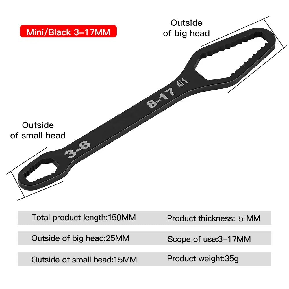 822mm Universal SelfTightening Torx Wrench  DoubleHead Adjustable Spanner Hand Tool For Workshop Fa 7