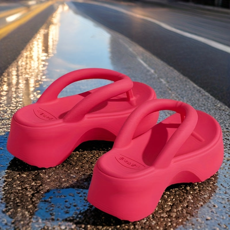 Womens ThickSoled EVA FlipFlops WedgeHeeled NonSlip Summer Sandals Heightening Casual Outer Wear Sl 2