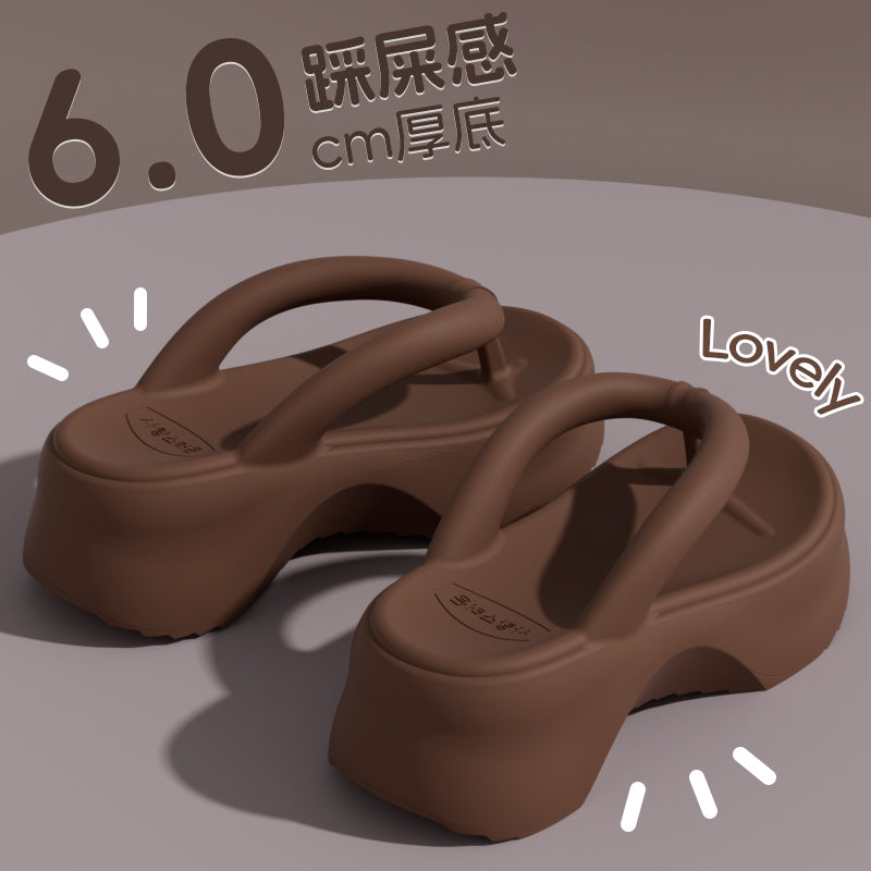 Womens ThickSoled EVA FlipFlops WedgeHeeled NonSlip Summer Sandals Heightening Casual Outer Wear Sl 5
