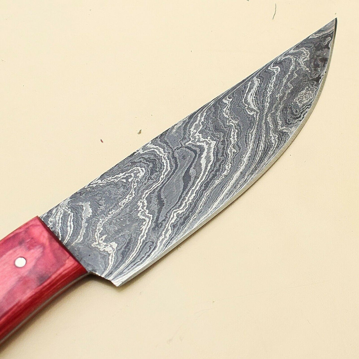 Custom Handmade Damascus Steel Kitchen Chef Knife  Pakka Wood Handle  Premium Culinary Blade 3