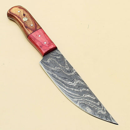 Custom Handmade Damascus Steel Kitchen Chef Knife  Pakka Wood Handle  Premium Culinary Blade 1
