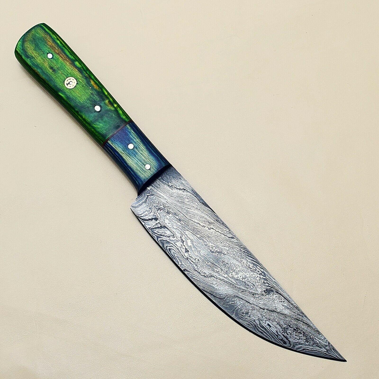 Luxury Damascus Steel Chef Knife  Custom Made Kitchen Knife With Pakka Wood Handle 2
