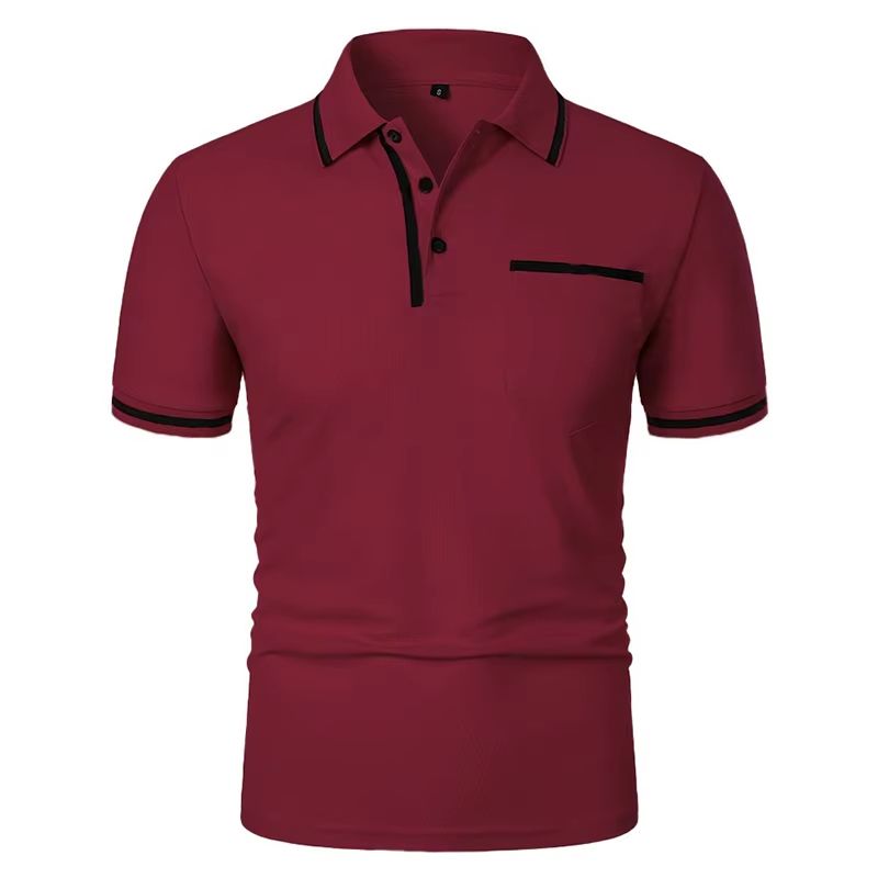 2025 Mens Casual Polo Shirt  Breathable Short Sleeve Summer Top With Pocket Design 2