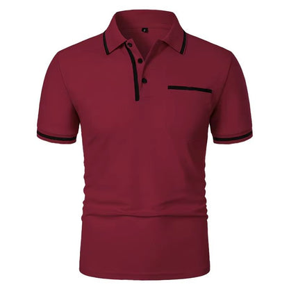2025 Mens Casual Polo Shirt  Breathable Short Sleeve Summer Top With Pocket Design 2