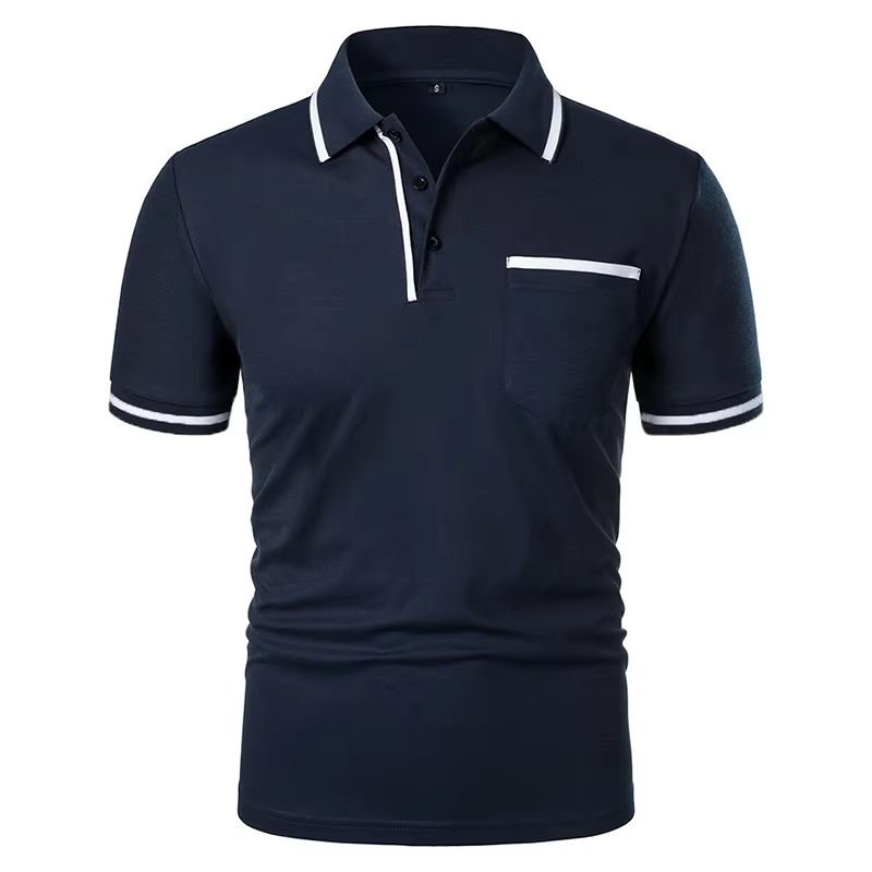 2025 Mens Casual Polo Shirt  Breathable Short Sleeve Summer Top With Pocket Design 9