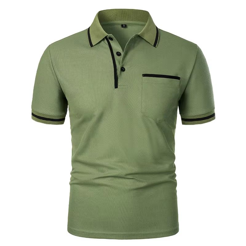 2025 Mens Casual Polo Shirt  Breathable Short Sleeve Summer Top With Pocket Design 11