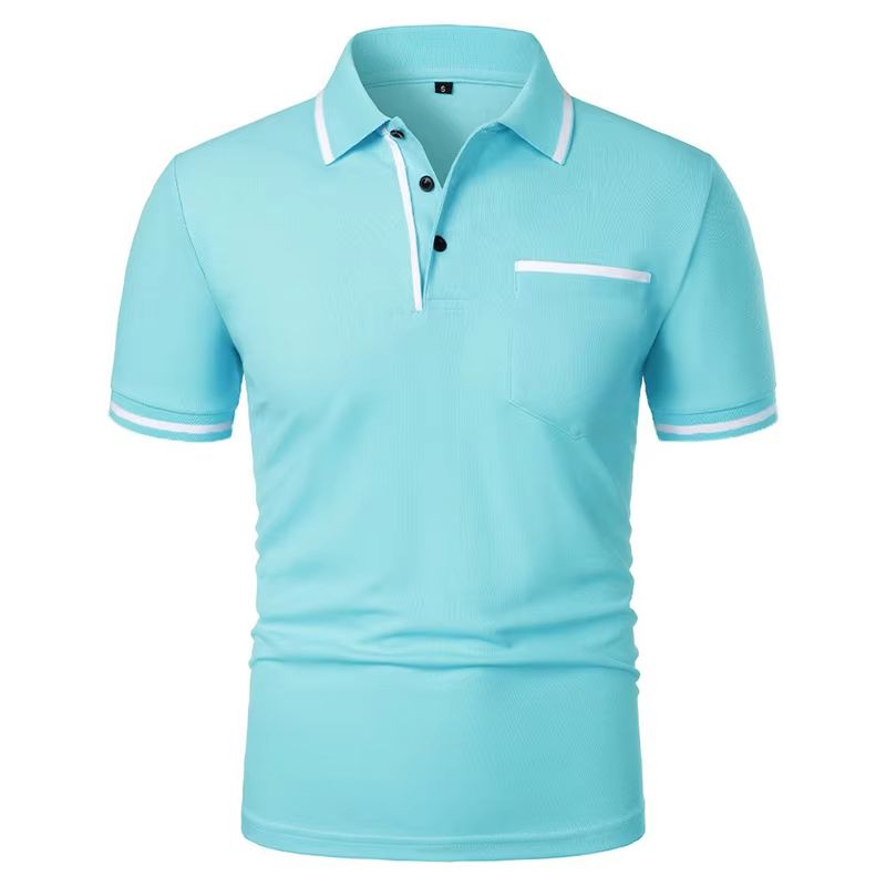 2025 Mens Casual Polo Shirt  Breathable Short Sleeve Summer Top With Pocket Design 12