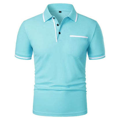 2025 Mens Casual Polo Shirt  Breathable Short Sleeve Summer Top With Pocket Design 12