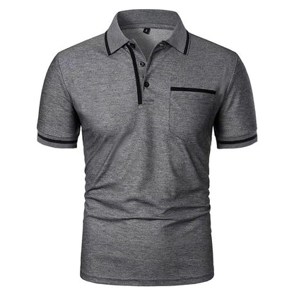 2025 Mens Casual Polo Shirt  Breathable Short Sleeve Summer Top With Pocket Design 13