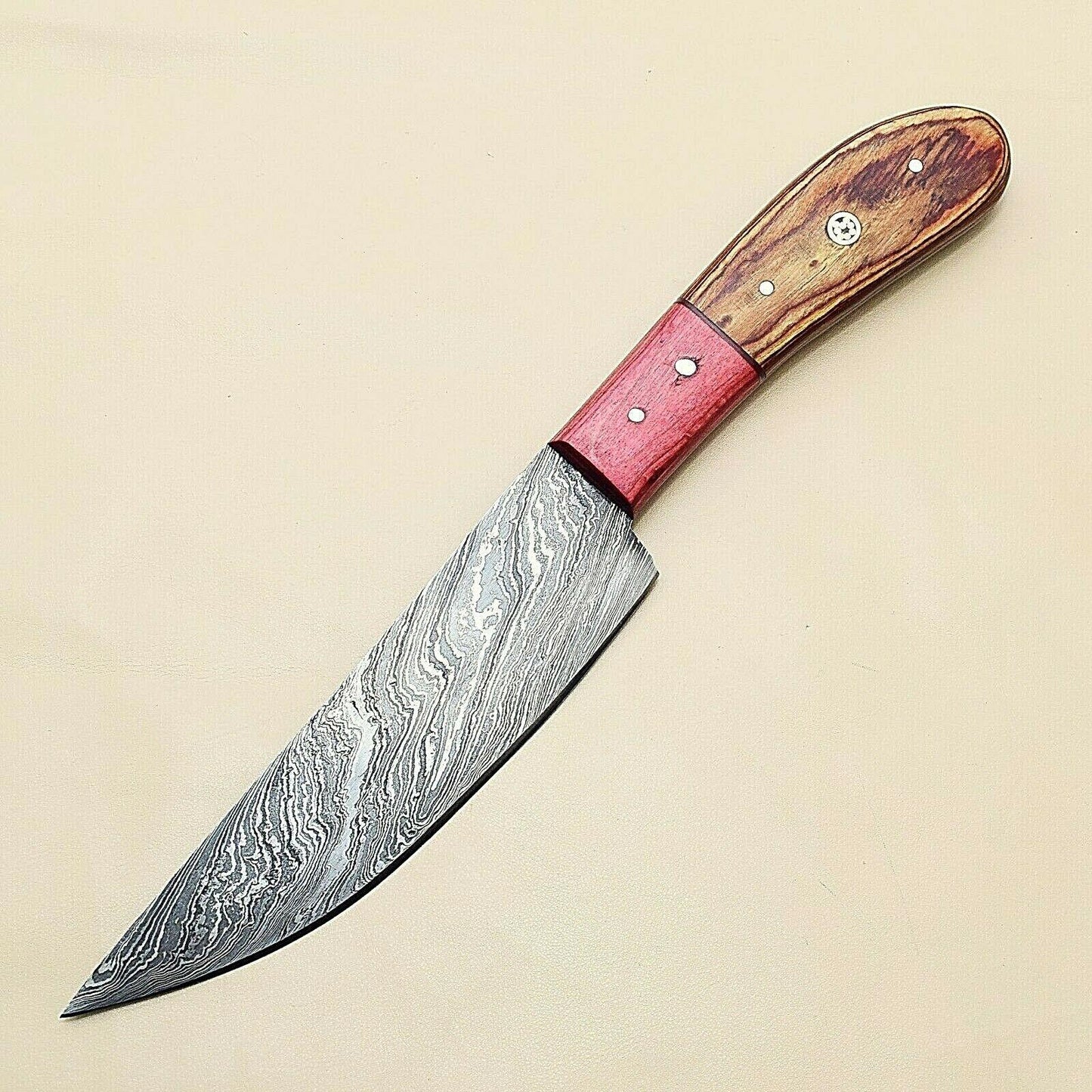 Unique Handmade Damascus Steel Knife | Kitchen Chef Knife with Pakka Wood Handle