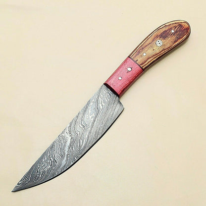 Unique Handmade Damascus Steel Knife | Kitchen Chef Knife with Pakka Wood Handle