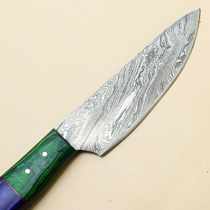 Artisan Damascus Steel Kitchen Knife  Custom Hand Forged Chef Knife For Cooking  Collectors 2