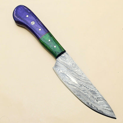 Artisan Damascus Steel Kitchen Knife  Custom Hand Forged Chef Knife For Cooking  Collectors 1