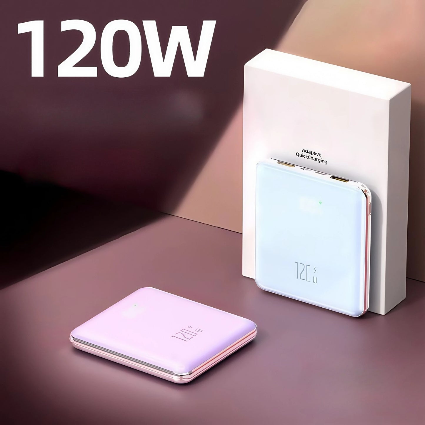 20000 MAh Portable External Battery New 120W Super Fast Charging Mirror Design For IPhone Xiaomi 2