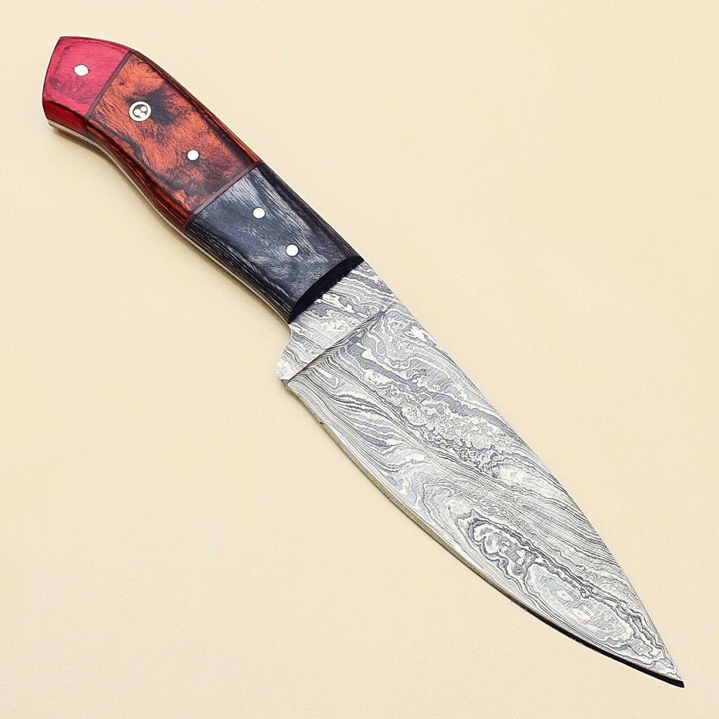 Professional Damascus Steel Chef Knife  Custom Handmade Culinary Knife With Pakka Wood Handle 1