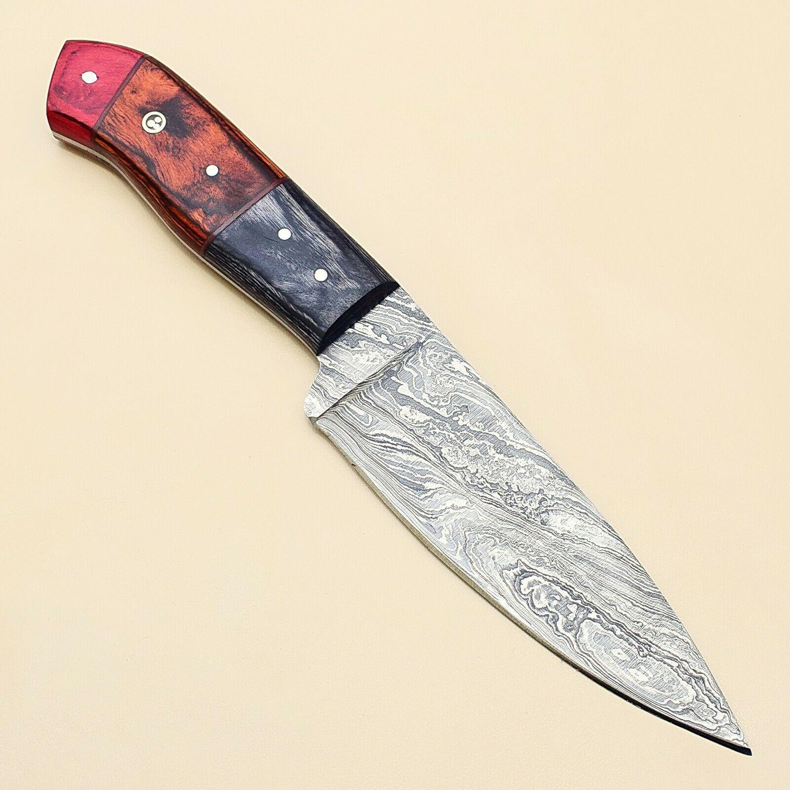 Professional Damascus Steel Chef Knife  Custom Handmade Culinary Knife With Pakka Wood Handle 1