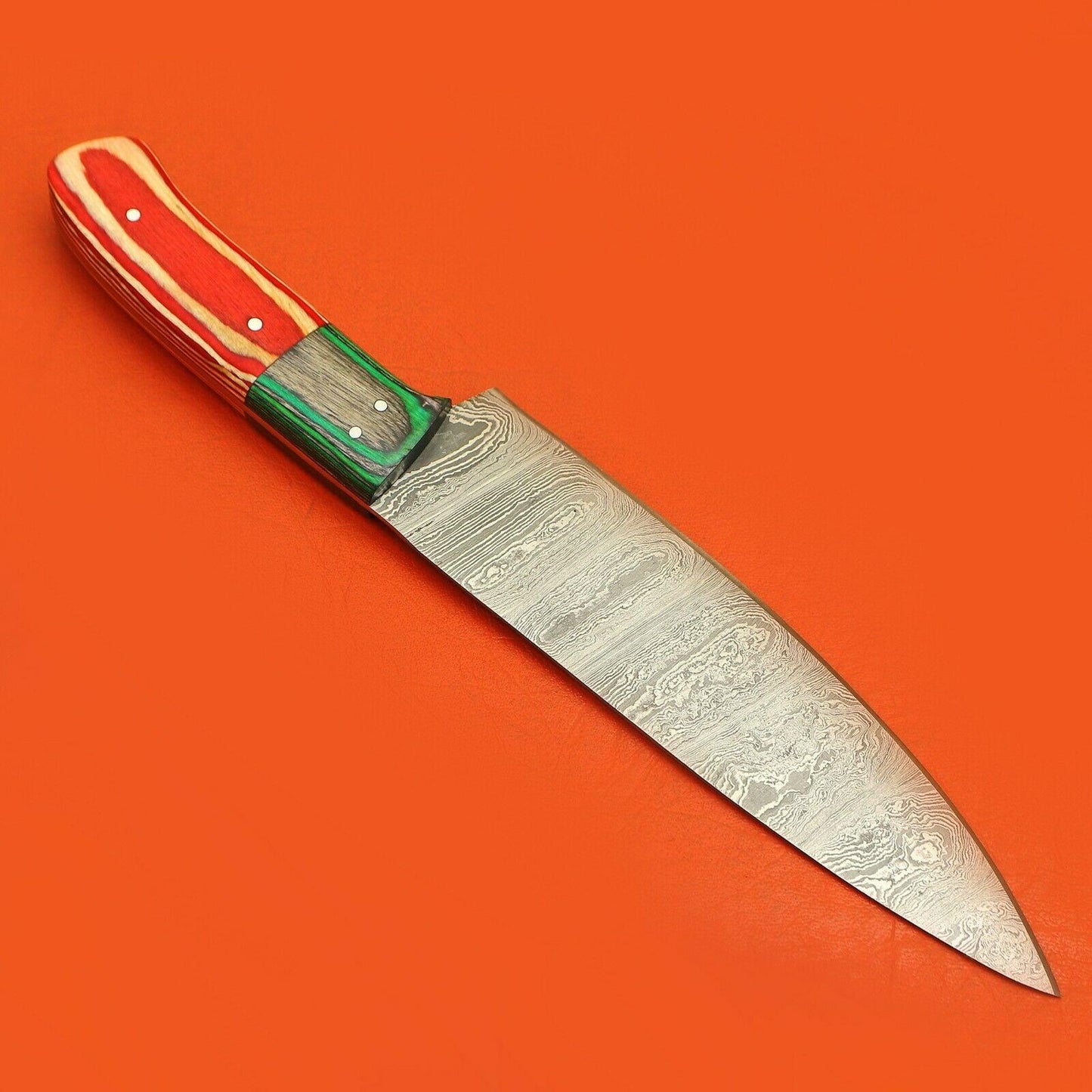 Handmade Damascus Steel Cooking Knife  Custom Chef Knife With Elegant Pakka Wood Handle 1
