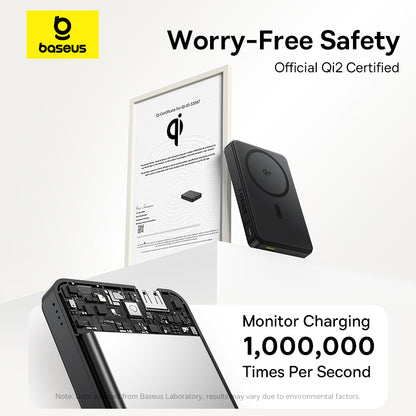 Qi2 Magnetic Power Bank Baseus 10000mah 225W Wired  15W Wireless Qi2 Certified For IPhone 4