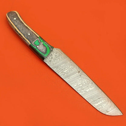 Handmade Full Tang Damascus Kitchen Chef Knife  Pakka Wood Handle  Custom Forged High Carbon Steel 1