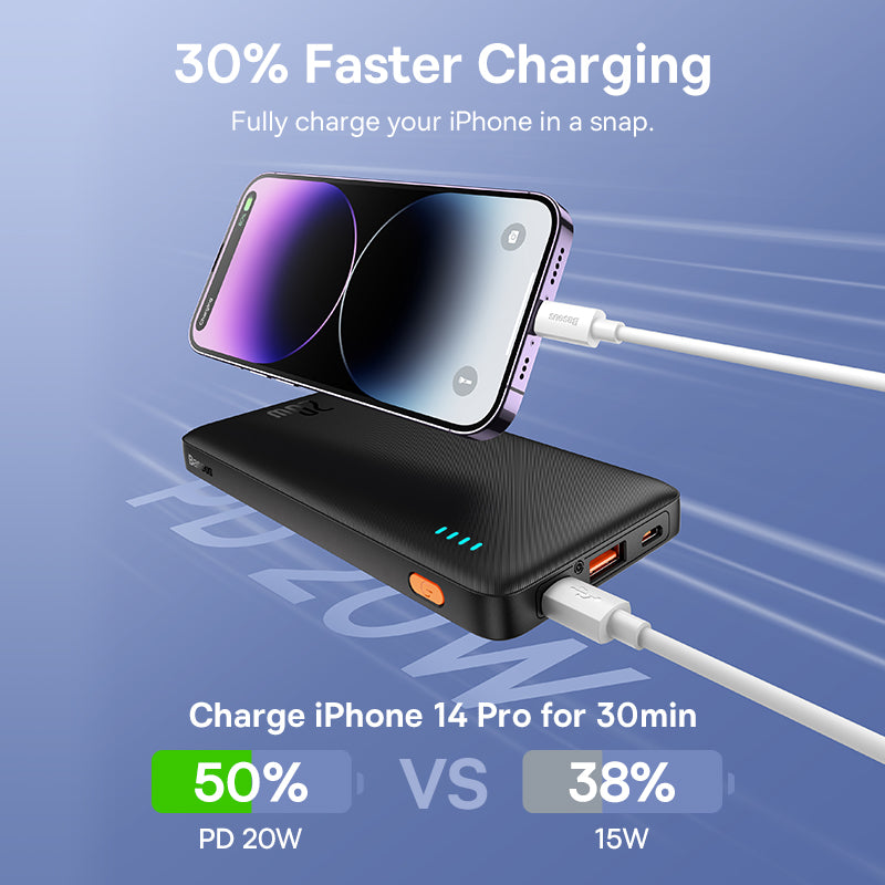 Baseus Airpow 20W Power Bank, Fast Charge, Powerbank for iPhone Xiaomi Batteries