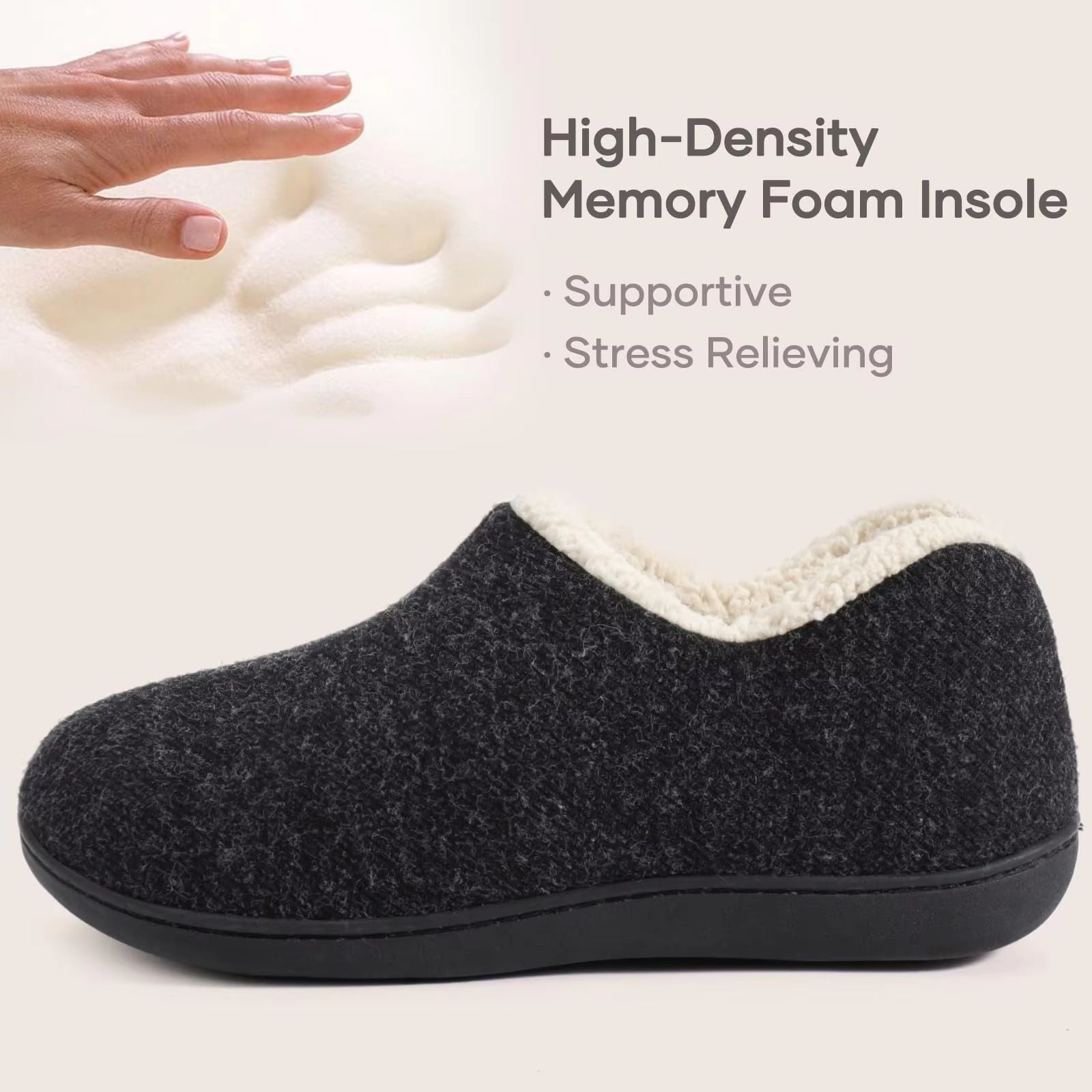 Bebealy Womens Fuzzy Warm Cotton Slippers  Indoor  Outdoor Comfort Shoes 2