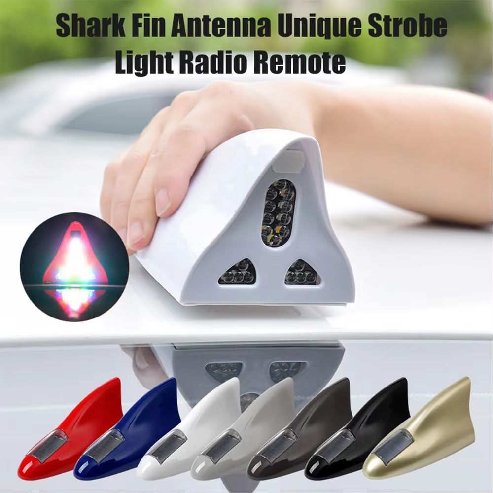 Solar LED Shark Fin AntiCollision Light  Universal Car Safety  Styling Accessory 1