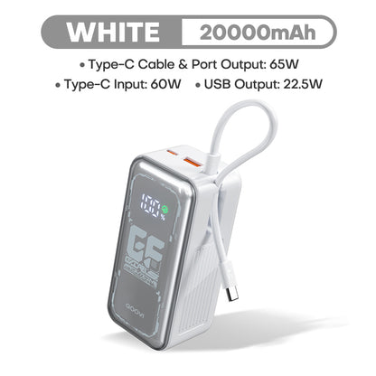 PD 65W Fast Charging, Power Bank, External Battery Portable Charger for Macbook, iPhone , Samsung