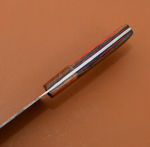 Damascus Steel Kitchen Knife  Full Tang Handmade Chef Knife  Poplar Handle 0