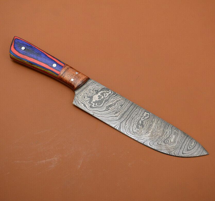 Chef Choice Handmade Damascus Knife  Durable High Carbon Blade With Wood Handle 2