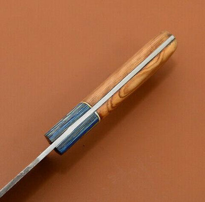 Hand Forged Damascus Chef Knife  Full Tang Blade With Wooden Handle 3