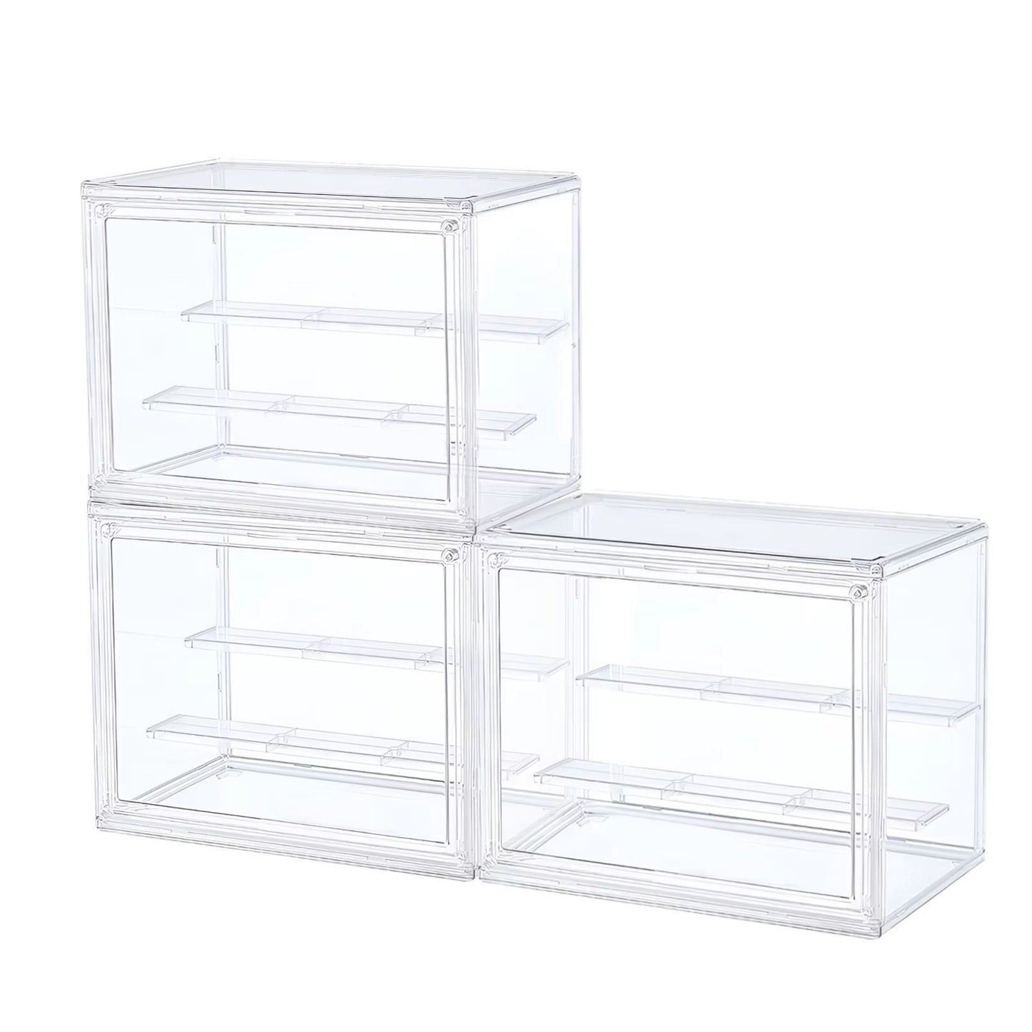Clear Stackable Display Box  Dustproof Plastic Storage With Interlayers 7